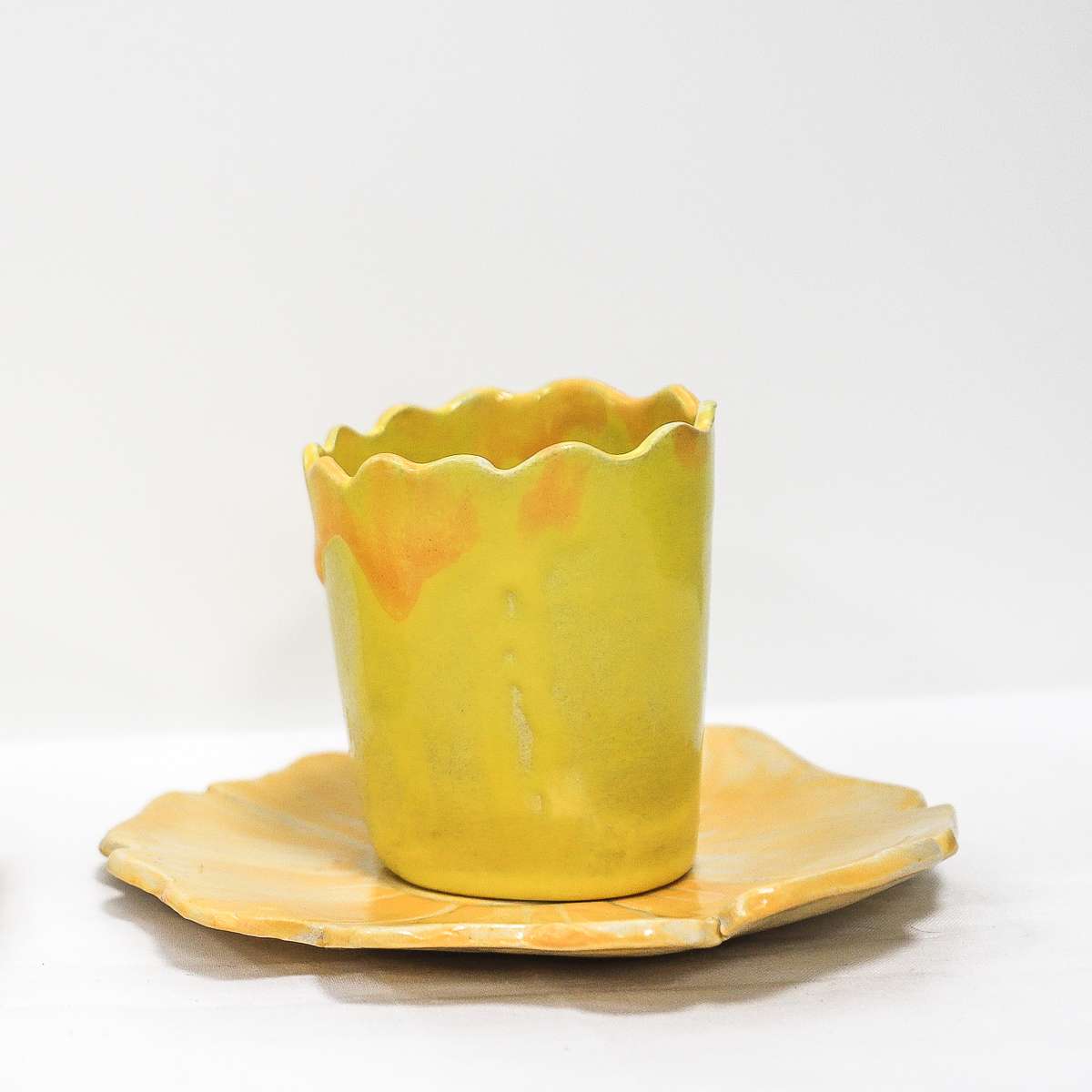 Set Vaso Y Plato Bloom Narciso Por U La Ceramica